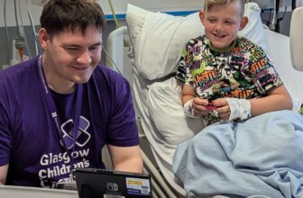 A Scottish children’s hospital now has a gamer-in-residence to play games with kids