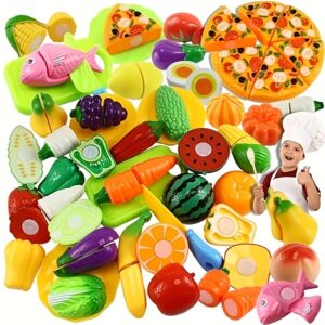 Conjunto de 24 peças de brinquedos de simulação de frutas e legumes, conjunto de brinquedos de comida de simulação para cozinha doméstica