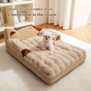 Cama para cães e gatos, cama antiderrapante para animais de estimação, cama macia e relaxante para gatos internos, cama confortável para cães marrom – Relaxamento máximo para o seu animal de estimação