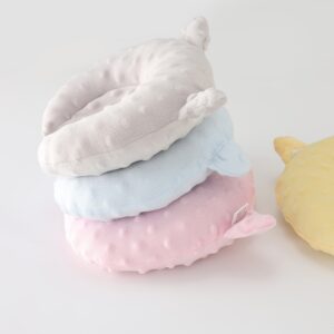 Almofada de Dormir Aconchegante em Forma de U com Design de Desenho Animado para Cães Pequenos – Acessório para Sono Profundo e Quente, Fleece de Poliéster, Padrão Sólido, Forma Elíptica, Ideal para Raças de Brinquedo