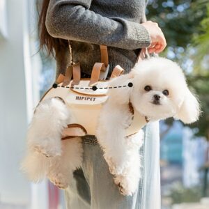 Bolsa para Cães Portátil ao Ar Livre Respirável com Tracção Mochila Guia de Gato e Cão Arnês Pode Ser Transportado ou Bolsa Transversal para Gatos Suprimentos para Animais de Estimação