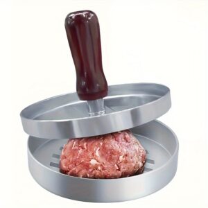 1 Peça de Prensa para Hambúrgueres Antiaderente com Cabo Ergonômico – Molde de Aço Liga para Grelhar Carne, Queijo e Legumes – Perfeito para Churrasco, Barbacoa e Grelhados ao Ar Livre, Construção Robusta | Operação Suave