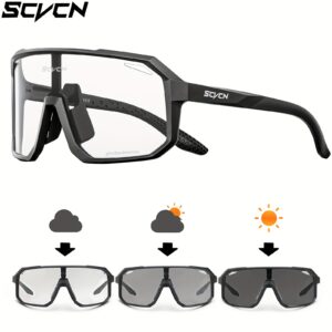 Óculos de Ciclismo de Policarbonato para Homens e Mulheres, Foto Cromático, Clássico, Cor Mista, SCVCN, para Bicicleta MTB Esportes ao Ar Livre, Corrida de Bicicleta, Dirigindo, Pesca, Corrida, Golfe, Praia, Bronzeamento