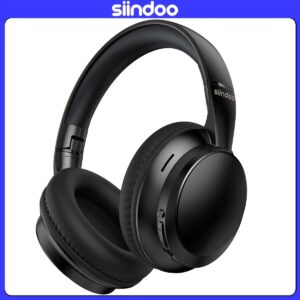 Fones de Ouvido Sem Fio Siindoo Over Ear HiFi Stereo com Microfone e 3 Modos 3EQ, Fones de Ouvido Dobráveis Sem Fio V5.4 para Viagem, Smartphone, Computador e Laptop