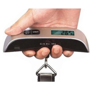 Balança digital, eletrônica, portátil de gancho para bagagem 50kg/precisão de 10g