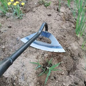 Enxada Oca de Aço Temperado Premium – Rastelo Manual para Capina Eficiente, Durável e Resistente à Ferrugem, Ideal para Jardins de Legumes, Casas de Jardim