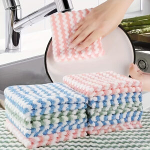 10pcs Panos de Limpeza de Microfibra Ultra-Absorventes – Resistentes a Óleo e Graxa, Toalhas de Lavar Louça Duráveis em Padrões de Estilo Bohemio para Cozinha, Banheiro & Mais – Fáceis de Limpar & Reutilizáveis, Toalhas de Cozinha