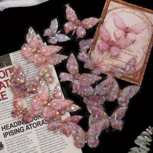 20 adesivos de borboleta de cristal rosa, decoração de parede 3D de plástico, uso único, detalhes artesanais para scrapbooking, projetos DIY, decoração de casa e escritório, lembranças de festa, adequados para maiores de 14 anos.