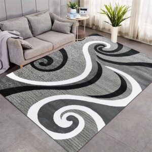 1 unid., Tapete para Sala de Estar Moderna, Tapete com Estampa Simples de Linhas, Tapete Macio de Área, Espessura de 1.2cm, Lavável, Antiderrapante e Baixo Pelo Adequado para Sala, Varanda, Escritório e Cozinha