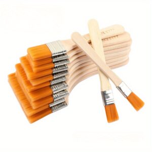 5pcs Escova de Placa de Nylon com Cabo de Madeira Pincel de Pintura a Óleo Pincel de Cabelo para Churrasco Pincel de Limpeza para Remoção de Poeira Pincel Pequeno