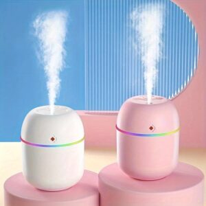 Umidificador de Aromaterapia com Alimentação USB e Luz Noturna – Perfeito para Ambiente de Quarto, Escritório e Carro