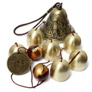 Elegantes Sinos de Vento de Latão com Design Intrincado de Dragão – Grande, Dourado para Decoração Externa e Interna para Boa Sorte, Com Sinos Claros e Relaxantes em Cordão Trançado – Presente Perfeito para Casa, Jardim, Pátio, Sinos de Vento para o Exterior