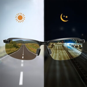 Óculos fotocromáticos para homem e mulher – Estilo casual diário, ideal para presentes, armação de liga de zinco, lentes TAC, perfeito para condução diurna e noturna, óculos diários | Design de armação elegante | Ajuste confortável