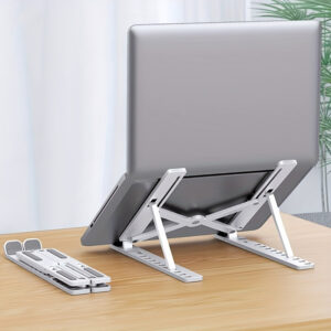 Suporte ajustável de plástico para laptop, portátil, dobrável e de arrefecimento, suporte de mesa para todos os computadores