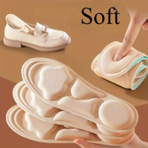 4 unidades de palmilhas Unissex 6D Cloud Shoe, palmilhas grossas, macias e confortáveis, respiráveis, para desporto e uso casual, material de espuma de memória
