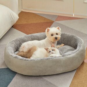 1pc Cama Oval Aconchegante para Pets, Tapete de Polipropileno Macio para Cães, Padrão de Descanso Quente para Raças Extra Pequenas a Médias, Não Montado