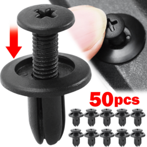 50pcs Rebites de Plástico para Carro, Clipes de Fixação, Furo de 8mm, Material PP, Retentor de Painel de Porta de Veículo, Peças de Carroceria e Acessórios de Decoração de Carro