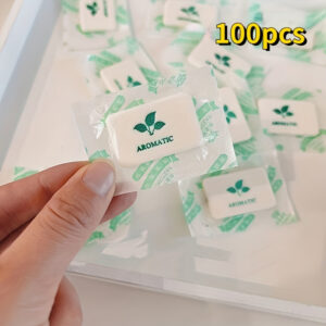 Pacote de Fragrância de Limão e Jasmim: 100 unidades por conjunto para frescar armário, carro e quarto, com opção de aroma/sólido/comprimido em forma de tablete de fragrância/estaca de frescador de ar para carro, sem bateria