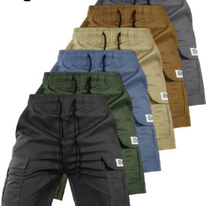 1 Pacote de Shorts de Trabalho da Nova Moda para Homens, Calças Casuais de Verão com Cinco Bolsos e Corte Reto Ajustado na Altura Média