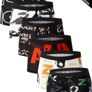 Calcinhas Boxer Masculinas [Elegantes] Respiráveis – Mistura de Poliéster-Elastano Macia e Elástica, Padrões Geométricos e da Cultura Pop, Ideais para Esportes e Uso Casual