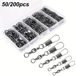 Conjunto Durável De 50/200 Peças De Girador De Encaixe, Conectores De Isca De Pesca, Acessórios De Pesca