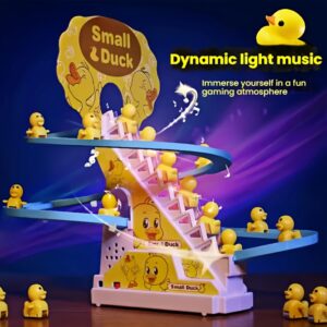 Pequeno Pato Subindo Escadas Brinquedo Musical com Luz Elétrica – Sem Pilhas Incluídas, Cor Mista, Alimentado por Bateria, ≤36V Tensão de Operação, Outro Plástico Material Principal