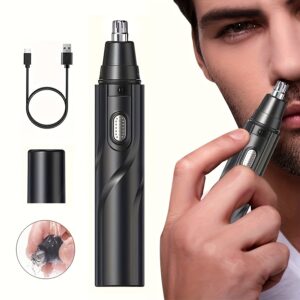 Trimmer Recarregável para Orelhas e Nariz para Homens e Mulheres – Remoção Indolor de Sobrancelhas e Pelos Faciais com Carregamento USB