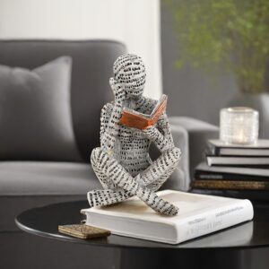 Figura de Leitura Abstrata Moderna – Decoração de Casa Única em Resina para Quarto, Escritório, Mesa | Presente de Férias Perfeito para Amigos