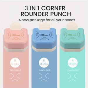Perfuradores de Cantos Arredondados, Cortador de Cantos 3 em 1 para Artes em Papel, Projetos DIY, Scrapbooking, Fotocartões, Fabricação de Cartões de Visita