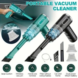 Aspirador de Carro e Casa Portátil, Aspirador de Poeira de Carro Recarregável por USB, Aspirador de Alta Potência Sem Fio Portátil Apropriado para Uso em Carros e em Casa.