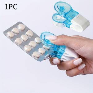 Removedor portátil de comprimidos, com suporte para guardar remédio, ferramenta de assistência para abrir embalagens de comprimidos e pílulas, novo design, dispensador de comprimidos