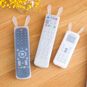 Capa Protetora de Silicone Luminosa para Controle Remoto, 1pc, Orelhas de Coelho, Capa Antipoeira e Antiqueda para Controles Remotos de TV e Ar Condicionado