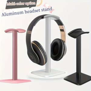 Fones de Ouvido de Alumínio Premium – Design Inclinado, Base Estável e Sólida, Adequado para Todos os Fones de Ouvido para Jogos e Música – Branco e Preto, Organizador de Mesa | Design Moderno de Fones de Ouvido | Alumínio Durável