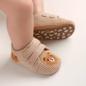 Sapatos Infantis de Urso Cartoon para Primavera e Outono 3-6-9 Meses Sapatos para Bebês Meninos e Meninas Antiderrapantes e Antiqueda Sapatos Casuais