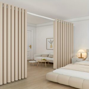 1pc Premium Blackout Room Divider – Estilo Clássico, Painel de Privacidade com Isolamento Acústico com Ilhós para Quarto, Lavagem à Mão, Todas as Estações, Tema Pastoral, Tecelagem Lisa de Alta Precisão Poliéster – Decoração para Casa para Sala de Estar, Quarto, Cozinha Pátio
