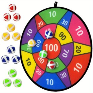 Conjunto de Dardos com Bolas Coloridas de 12 Peças – Dobrável e Portátil para Diversão Interna/Externa, Brinquedo de Festa em Família, Presente Ideal para Meninos e Meninas, Brinquedos Divertidos