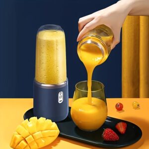 Espremedor Portátil de Dupla Xícara com Carregamento USB – Fácil de Limpar, Suco Rápido para Uso Doméstico e ao Ar Livre
