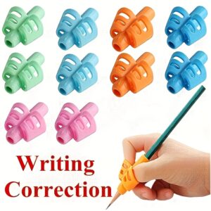1 unidade/2 unidades de Apoios de Dois Dedos em Silicone para Aprender a Escrever, Caneta de Escrita, Dispositivos de Correção de Escrita, Material de Estudo para Crianças, Presentes de Halloween e Natal para Crianças