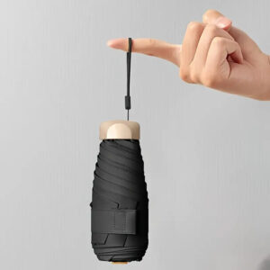 Um guarda-chuva mini elegante com 6 costelas disponível em 6 cores.