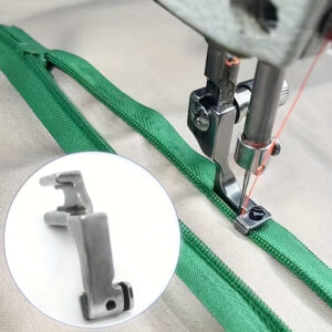 Calcador Ajustável para Zíper Invisível T69 com Sulco, Acessório de Máquina de Costura em Aço Completo para Tricô e Artesanato – Cinza Prateado