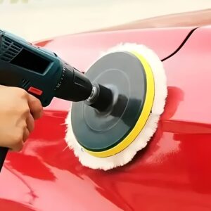 Conjunto de 6 peças de brocas de polimento para carros – Pontos de montagem de polimento industrial com almofadas de espuma de alta densidade de plástico durável e rodas de polimento de lã premium – Kit essencial para detalhamento automático e cuidados com a pintura