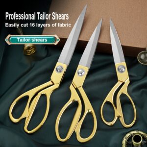 Tesouras de Alfaiate de Alta Resistência – Aço Inoxidável Afiado para Tecido & Couro Sintético, Ideais para Costura, Corte & Artesanato, Multicolor