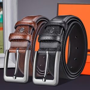Conjunto De 1/2 Peças Cinto Casual Masculino Com Fivela De Grau, Para Uso Diário, Festa De Negócios E Presente De Aniversário Em Festivais