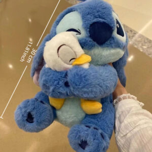 Boneco de pelúcia do Stitch, da Disney, em poliéster macio, azul, adorável para decoração de quarto, carro ou sofá, presente perfeito para o Dia dos Namorados, Natal ou aniversário.