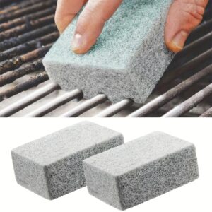 Conjunto de 2 Escovas de Limpeza para Churrasco em Casa e ao Ar Livre para Assadeira – Escova de Limpeza de Alta Temperatura para Grelha de Churrasco, Pedra Pomes, Escova de Limpeza para Churrasco