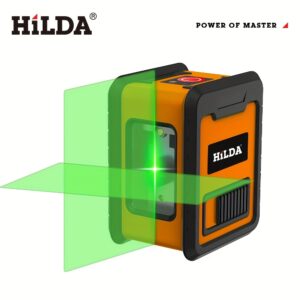 Nível Laser Mini HILDA – Feixe Verde Duplo, Auto-Nivelante para Medidas Horizontais e Verticais
