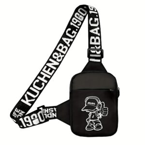 Bolsa de Peito Pequena Masculina Bolsa Transversal Casual Bolsa de Ombro para Viagem e Caminhada Leve Bolsa de Cintura Esportiva Pequena