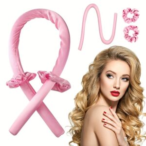 Conjunto de Três Peças de Cabeças de Modelador de Cabelo Sem Calor com Modelador de Cabelo Longo para Mulheres, Pacote de Modelagem de Cabelo Noturna, Pacote de Modelagem de Cabelo Sem Calor, Conjunto de Modelador de Cabelo Preguiçoso