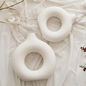 Vaso de Plástico Redondo e Vazado Estiloso – Perfeito para Decoração de Casa & Sala de Estar, Ideal para Encher com Areia Fina