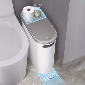1pc Lixeira de Banheiro, Compacta e Durável de Plástico com Alça Embutida, Fácil de Limpar, À Prova de Ferrugem, Design que Economiza Espaço, Muito Adequada para Espaços Pequenos como Banheiros, Lavanderias e Escritórios Domésticos